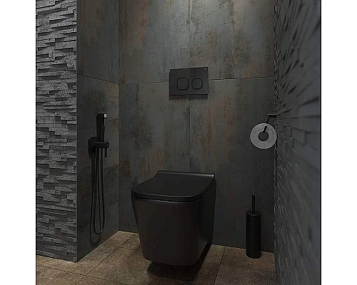 Приобрести Клавиша смыва Iddis Uniglass UNG01GBi77 Черная в магазине сантехники Santeh-Crystal.ru