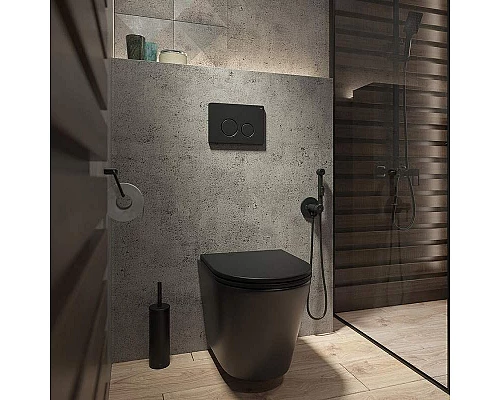 Купить Клавиша смыва Iddis Unisteel UNS01MBi77 Черная матовая в магазине сантехники Santeh-Crystal.ru