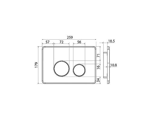 Купить Клавиша смыва Iddis Unisteel UNS01MBi77 Черная матовая в магазине сантехники Santeh-Crystal.ru