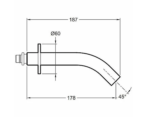Заказать Излив для смесителя Jacob Delafon Grands Boulevards E25404-CP Хром в магазине сантехники Santeh-Crystal.ru