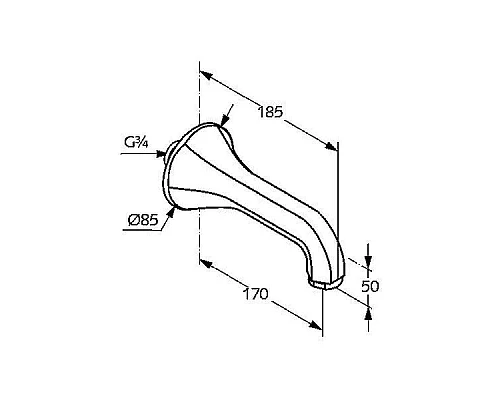 Заказать Излив для смесителя Kludi Adlon 5140705 Хром в магазине сантехники Santeh-Crystal.ru