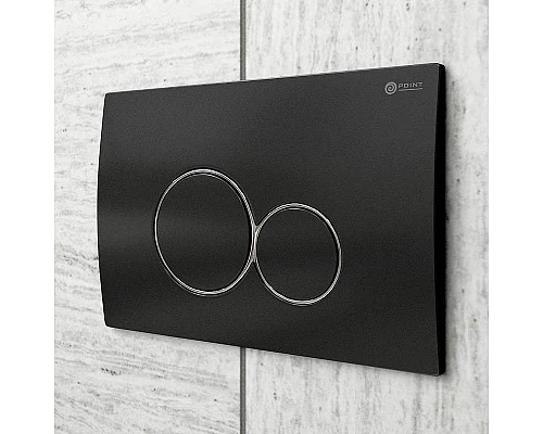 Купить Клавиша смыва Point Виктория PN44061BC Черная матовая Хром в магазине сантехники Santeh-Crystal.ru