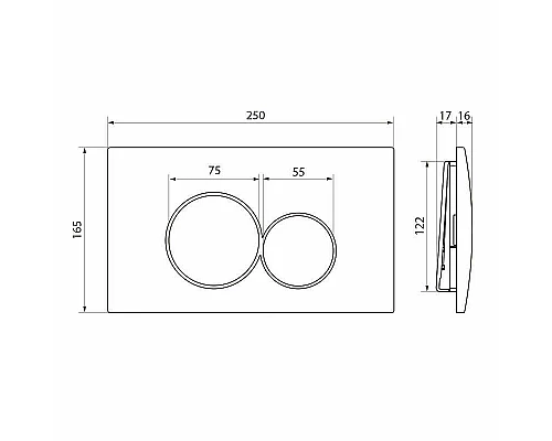 Купить Клавиша смыва Point Виктория PN44061BC Черная матовая Хром в магазине сантехники Santeh-Crystal.ru