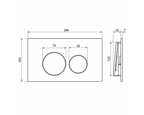 Заказать Клавиша смыва Point Виктория PN44061SB Сталь брашированная в магазине сантехники Santeh-Crystal.ru
