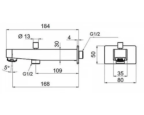 Заказать Излив для смесителя Remer 91DL Хром в магазине сантехники Santeh-Crystal.ru