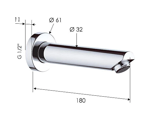 Заказать Излив для смесителя Remer 91M Хром в магазине сантехники Santeh-Crystal.ru