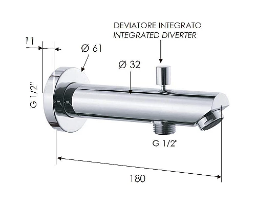 Купить Излив для смесителя Remer 91MD Хром в магазине сантехники Santeh-Crystal.ru