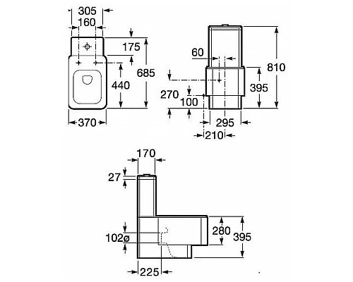 Купить Бачок для унитаза Roca Element 341570000 Белый в магазине сантехники Santeh-Crystal.ru