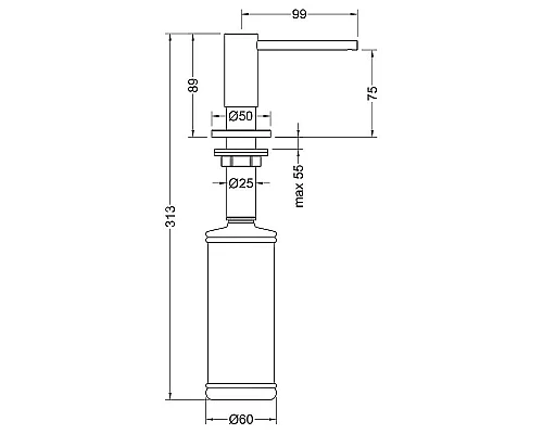Купить Дозатор для моющего средства Timo Saona 13139/00 Хром в магазине сантехники Santeh-Crystal.ru
