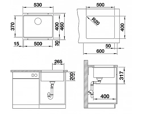 Купить Кухонная мойка Blanco Etagon 500-U Silgranit 522231 Белая в магазине сантехники Santeh-Crystal.ru