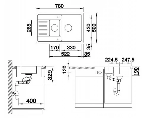 Заказать Кухонная мойка Blanco Legra 6 S Compact 521304 Белая в магазине сантехники Santeh-Crystal.ru