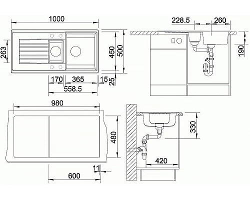 Купить Кухонная мойка Blanco Zia 6S 515072 Кофе в магазине сантехники Santeh-Crystal.ru