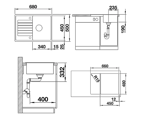 Купить Кухонная мойка Blanco Zia 45S Compact 524725 Белая в магазине сантехники Santeh-Crystal.ru