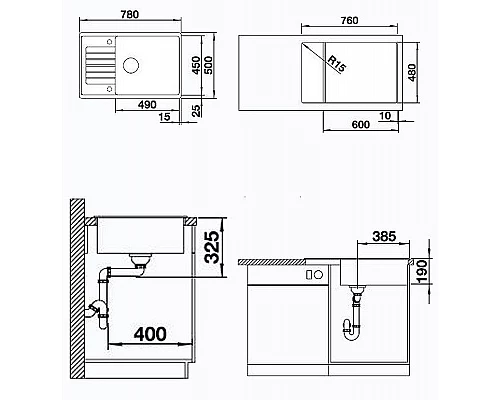 Купить Кухонная мойка Blanco Zia XL 6 S Compact 523273 Антрацит в магазине сантехники Santeh-Crystal.ru