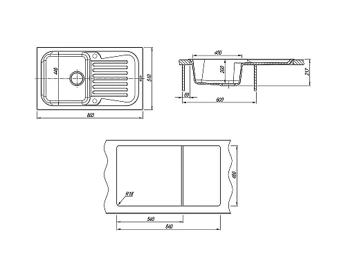 Купить Кухонная мойка Florentina Арона-860 20.225.D0860.107 Песочная в магазине сантехники Santeh-Crystal.ru