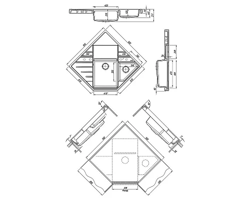 Заказать Кухонная мойка Florentina Бомбей-900 20.375.J0900.202 Шампань в магазине сантехники Santeh-Crystal.ru