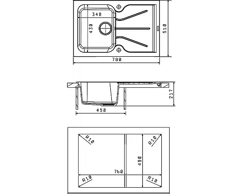 Приобрести Кухонная мойка Florentina Гаттинара-780 20.255.B0780.107 Песочная в магазине сантехники Santeh-Crystal.ru