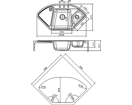 Купить Кухонная мойка Florentina Капри-1060 20.185.J1060.202 Шампань в магазине сантехники Santeh-Crystal.ru