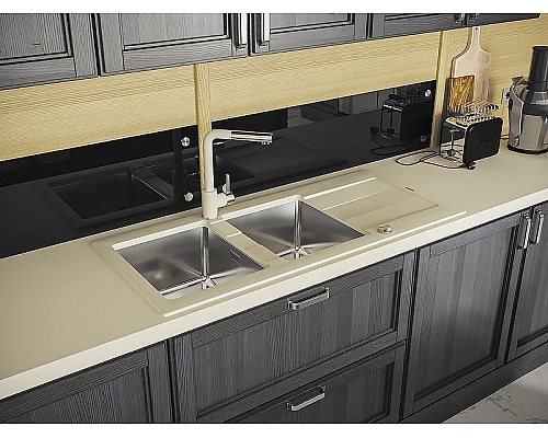 Заказать Кухонная мойка Florentina Комби-1160 21.415.E1160.107 Песочная в магазине сантехники Santeh-Crystal.ru