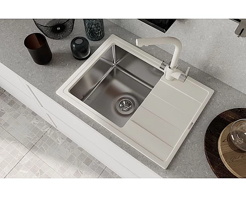 Купить Кухонная мойка Florentina Комби-650 21.390.B0650.201 Жасмин в магазине сантехники Santeh-Crystal.ru