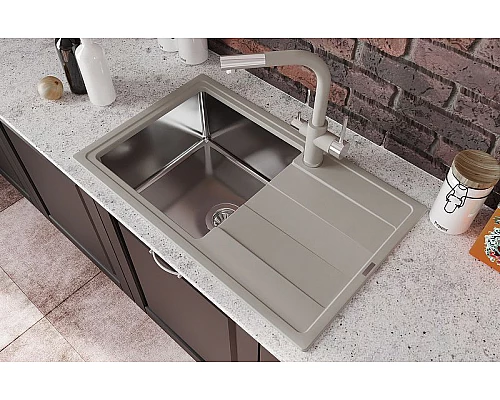 Заказать Кухонная мойка Florentina Комби-780 21.395.D0780.107 Песочная в магазине сантехники Santeh-Crystal.ru