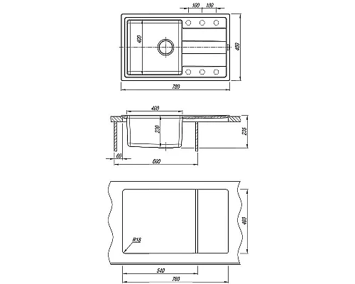 Купить Кухонная мойка Florentina Комби-780 21.395.D0780.201 Жасмин в магазине сантехники Santeh-Crystal.ru