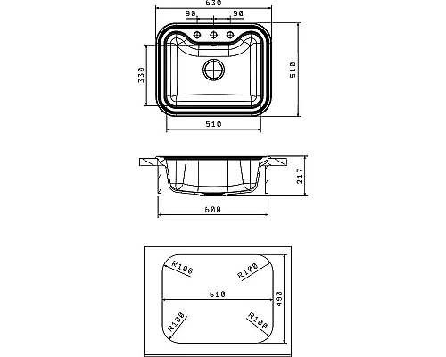 Заказать Кухонная мойка Florentina Крит-630 20.110.D0630.201 Жасмин в магазине сантехники Santeh-Crystal.ru