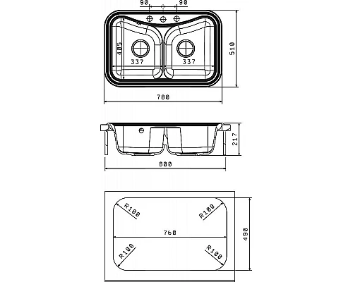 Заказать Кухонная мойка Florentina Крит-780А 20.175.E0780.305 Грей в магазине сантехники Santeh-Crystal.ru