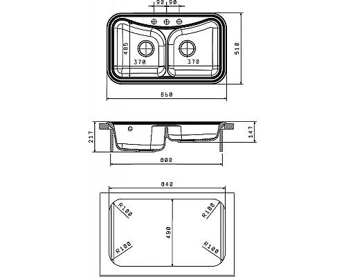 Заказать Кухонная мойка Florentina Крит-860 20.115.E0860.201 Жасмин в магазине сантехники Santeh-Crystal.ru