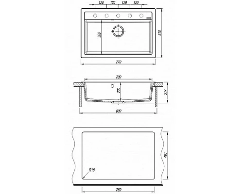 Заказать Кухонная мойка Florentina Липси-770 20.440.E0770.107 Песочная в магазине сантехники Santeh-Crystal.ru