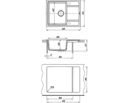 Приобрести Кухонная мойка Florentina Липси-650 20.125.C0650.202 Шампань в магазине сантехники Santeh-Crystal.ru