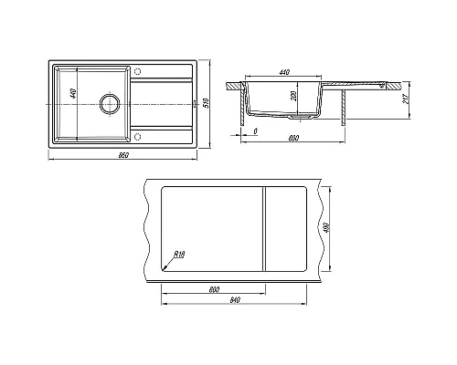 Купить Кухонная мойка Florentina Липси-860 20.130.D0860.306 Капучино в магазине сантехники Santeh-Crystal.ru