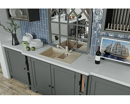 Заказать Кухонная мойка Florentina Липси-780К 20.250.D0780.306 Капучино в магазине сантехники Santeh-Crystal.ru