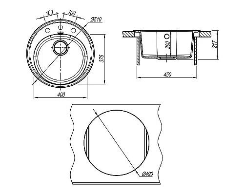 Заказать Кухонная мойка Florentina Лотос-510 20.290.B0510.302 Антрацит в магазине сантехники Santeh-Crystal.ru