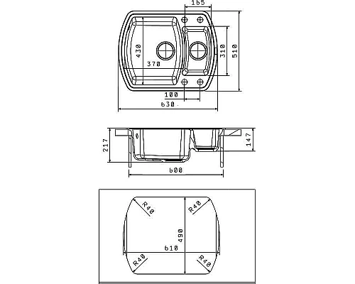 Купить Кухонная мойка Florentina Нире-630K 20.220.D0630.305 Грей в магазине сантехники Santeh-Crystal.ru