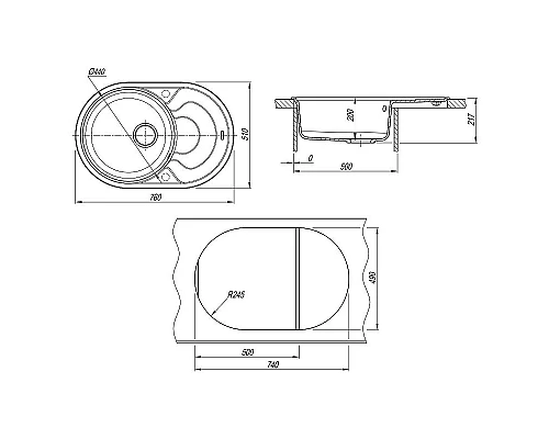 Купить Кухонная мойка Florentina Родос-760 20.140.D0760.303 Мокко в магазине сантехники Santeh-Crystal.ru