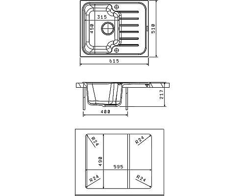 Купить Кухонная мойка Florentina Таис-615 20.235.A0615.303 Мокко в магазине сантехники Santeh-Crystal.ru