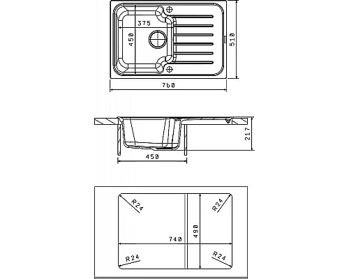 Приобрести Кухонная мойка Florentina Таис-760 20.260.B0760.306 Капучино в магазине сантехники Santeh-Crystal.ru
