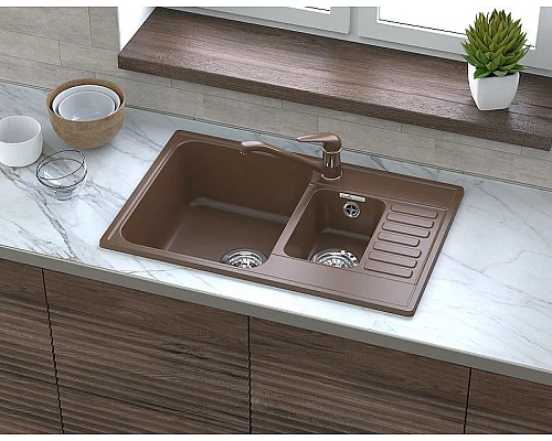 Купить Кухонная мойка GranFest Quarz GF-Z21K Песочная в магазине сантехники Santeh-Crystal.ru