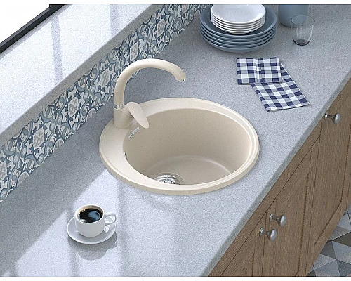 Заказать Кухонная мойка GranFest Quarz GF-Z08 Песочная в магазине сантехники Santeh-Crystal.ru