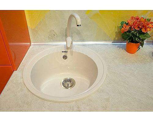 Приобрести Кухонная мойка GranFest Rondo GF-R520 Белая в магазине сантехники Santeh-Crystal.ru