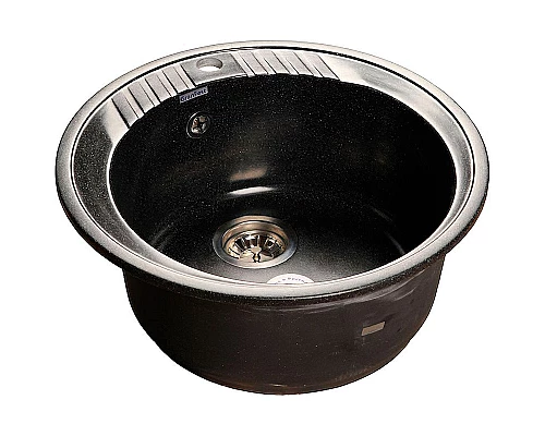 Приобрести Кухонная мойка GranFest Rondo GF-R520 Черная в магазине сантехники Santeh-Crystal.ru