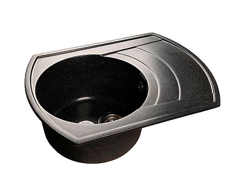 Купить Кухонная мойка GranFest Rondo GF-R650L Черная в магазине сантехники Santeh-Crystal.ru