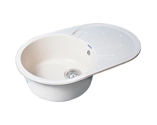 Купить Кухонная мойка GranFest Rondo GF-R750L Белая в магазине сантехники Santeh-Crystal.ru