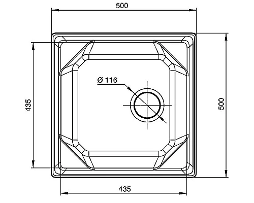 Приобрести Кухонная мойка GranFest Unique GF-U-500 Серая в магазине сантехники Santeh-Crystal.ru