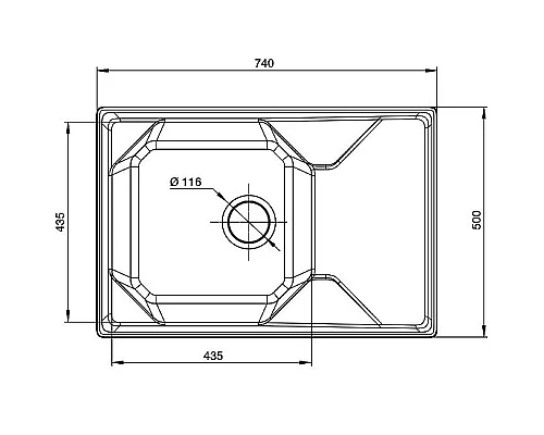 Приобрести Кухонная мойка GranFest Unique GF-U-740L Белая в магазине сантехники Santeh-Crystal.ru