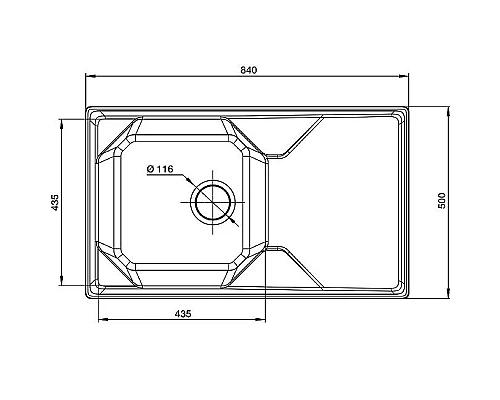 Заказать Кухонная мойка GranFest Unique GF-U-840L Иней в магазине сантехники Santeh-Crystal.ru