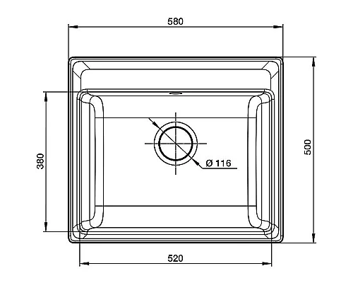 Купить Кухонная мойка GranFest Vertex GF-V-580 Графит в магазине сантехники Santeh-Crystal.ru
