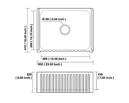 Приобрести Кухонная мойка Kerasan Hannah Hampshire 60 546001 Белая в магазине сантехники Santeh-Crystal.ru