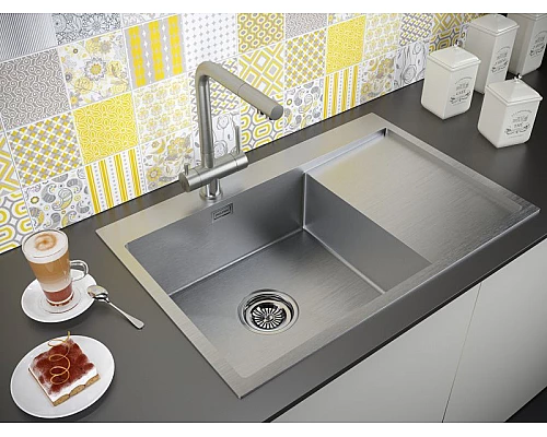 Купить Кухонная мойка Paulmark Elde 78 PM807851-BSL Брашированная сталь в магазине сантехники Santeh-Crystal.ru